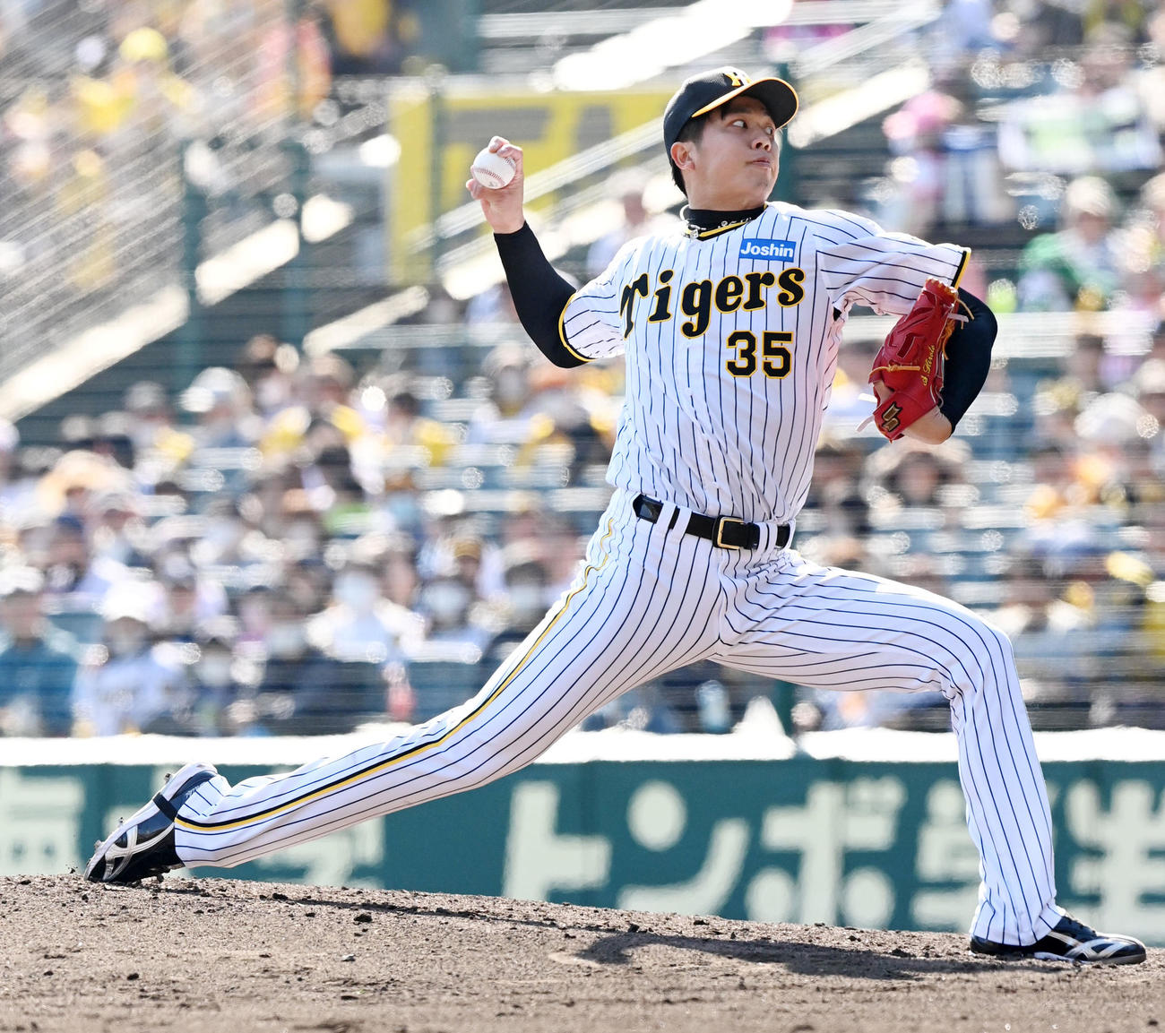 阪神対ヤクルト　阪神先発の才木（撮影・前岡正明）
