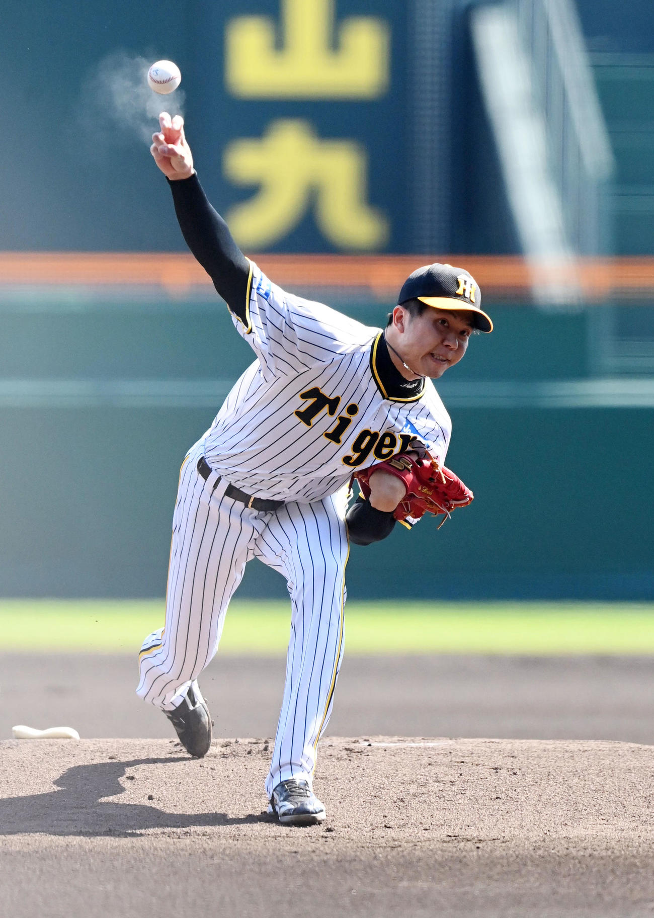 阪神対ヤクルト　阪神先発の才木（撮影・前岡正明）