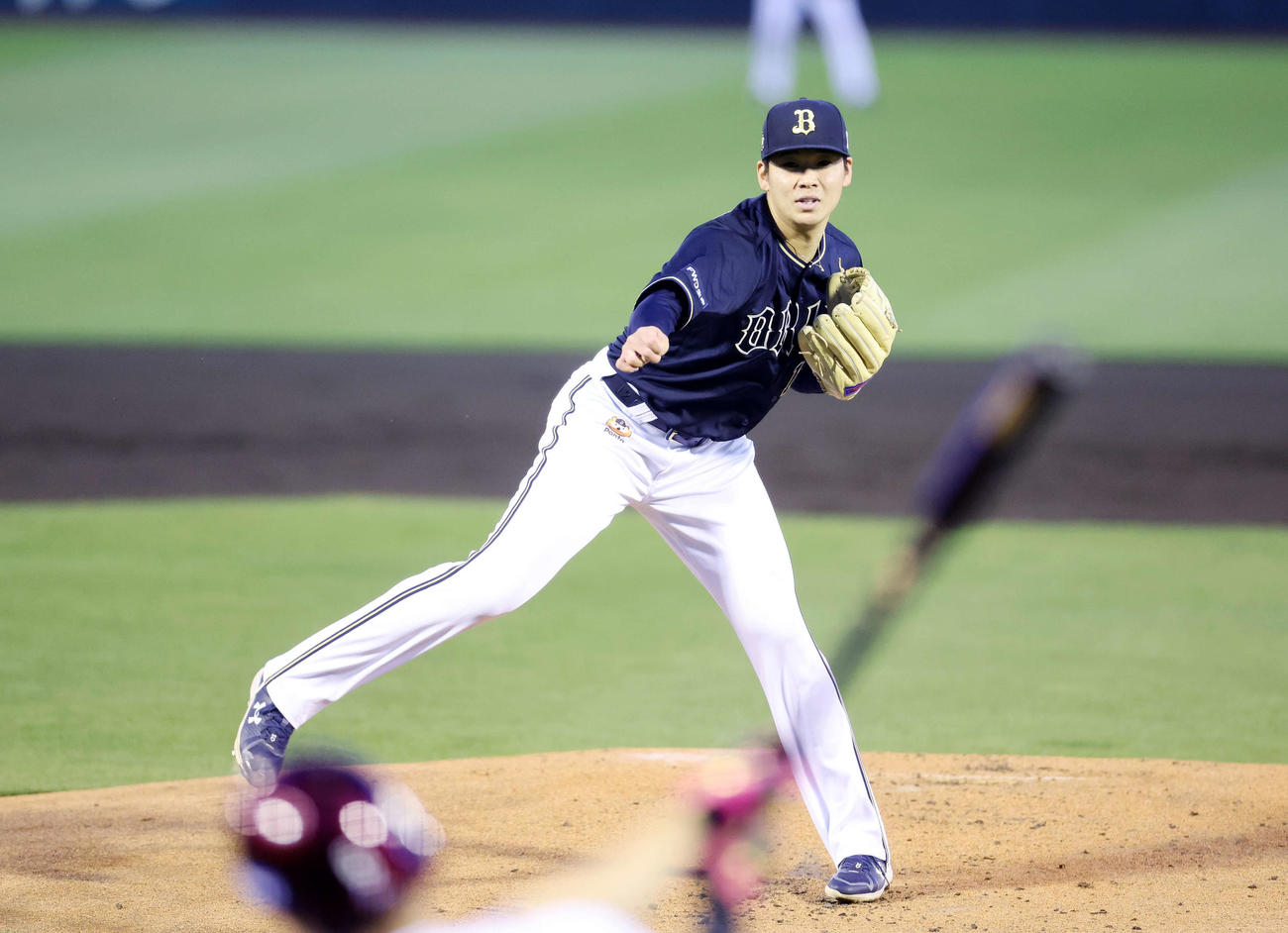 楽天対オリックス　力投すオリックス先発の山下（撮影・鈴木正人）