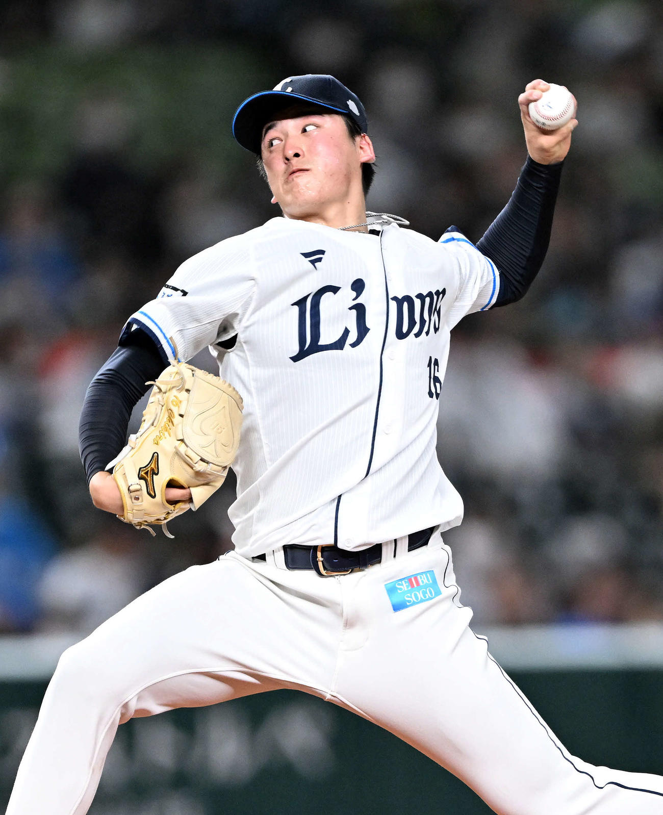 西武対ロッテ　西武先発の隅田（撮影・滝沢徹郎）