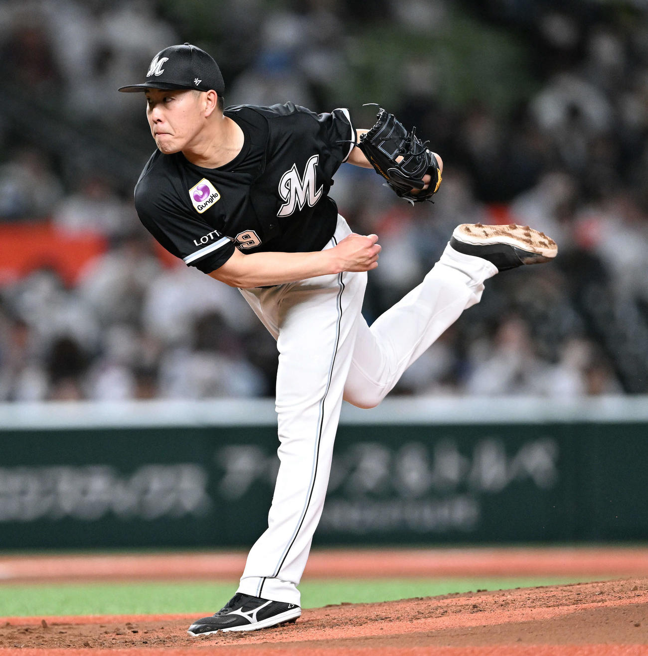西武対ロッテ　ロッテ先発の西野（撮影・滝沢徹郎）