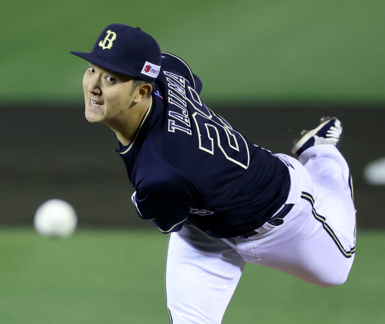 楽天対オリックス　力投するオリックス先発の田嶋（撮影・鈴木正人）
