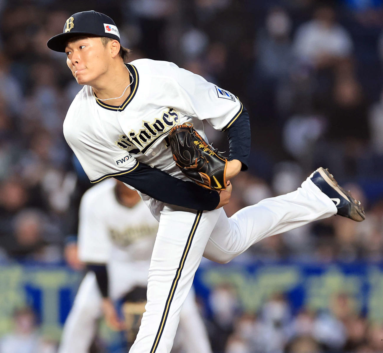 ロッテ対オリックス　オリックス先発の山本（撮影・浅見桂子）
