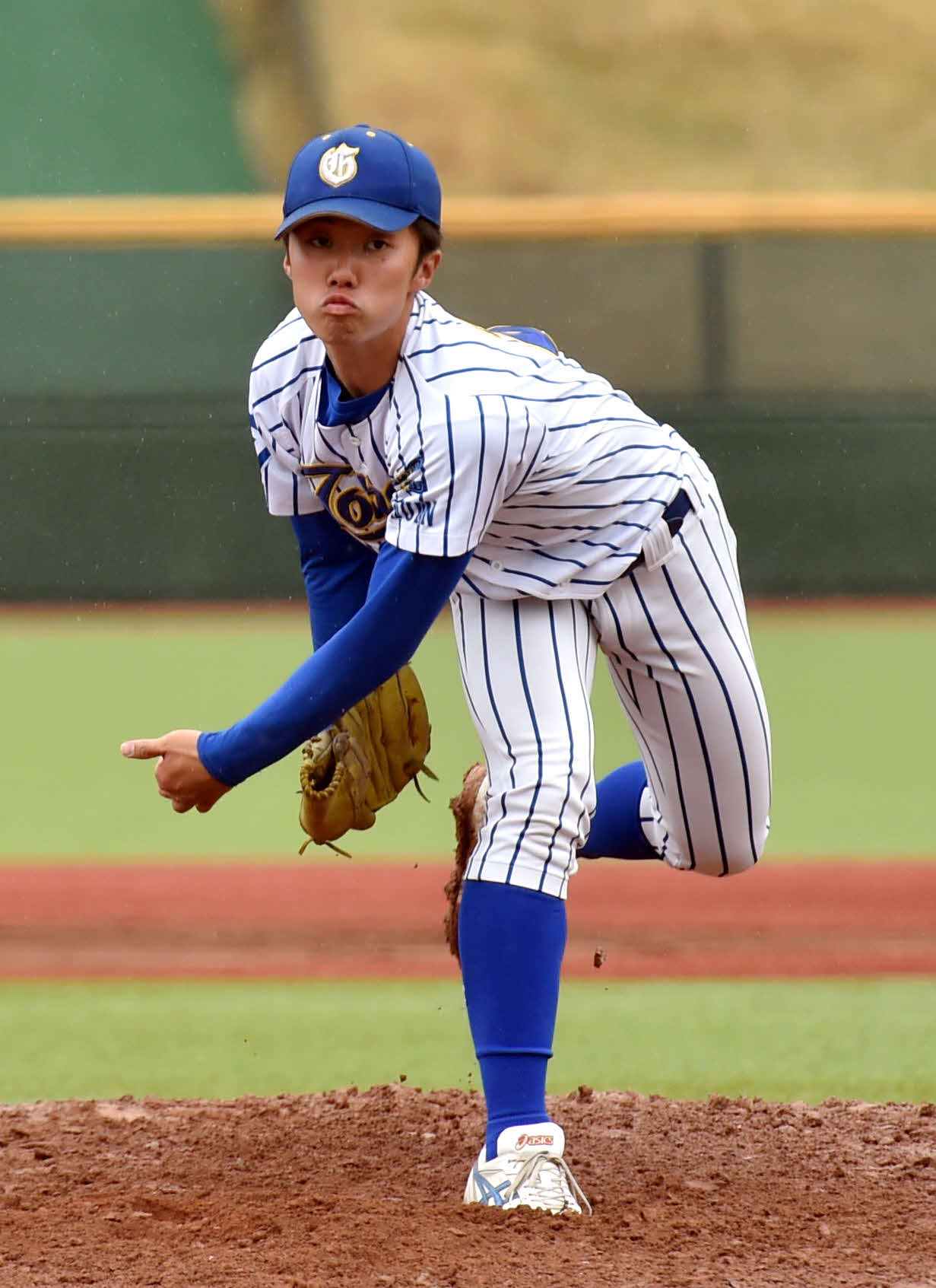 東北学院大対東北大　5回を1失点に抑えた東北学院大・石川（撮影・相沢孔志）