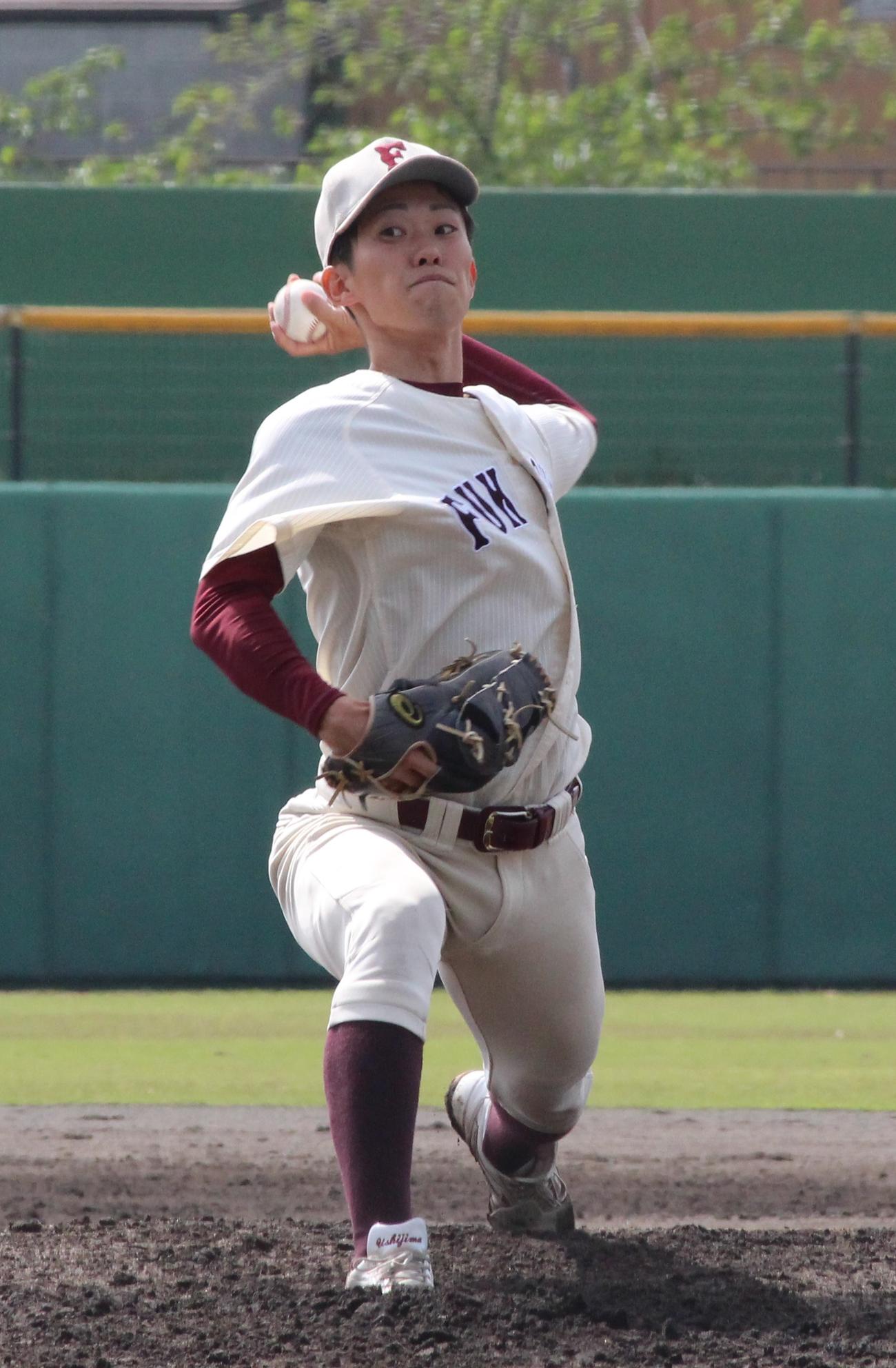 1失点完投した福岡大・牛島幹貴投手（撮影・菊川光一）
