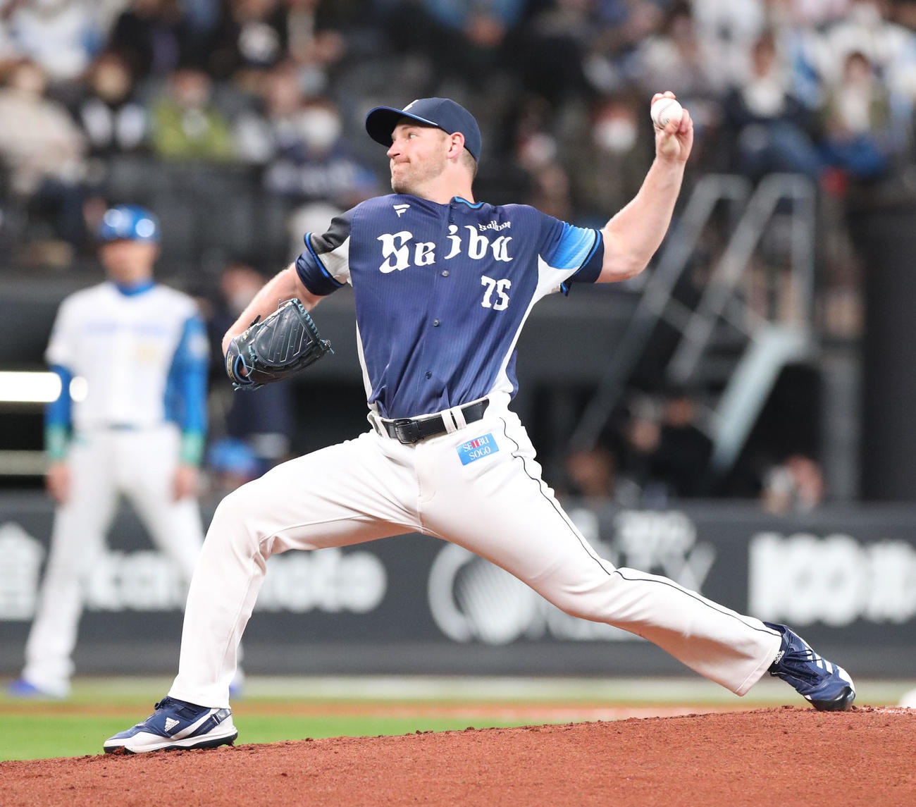 日本ハム対西武　西武先発のエンス（撮影・佐藤翔太）