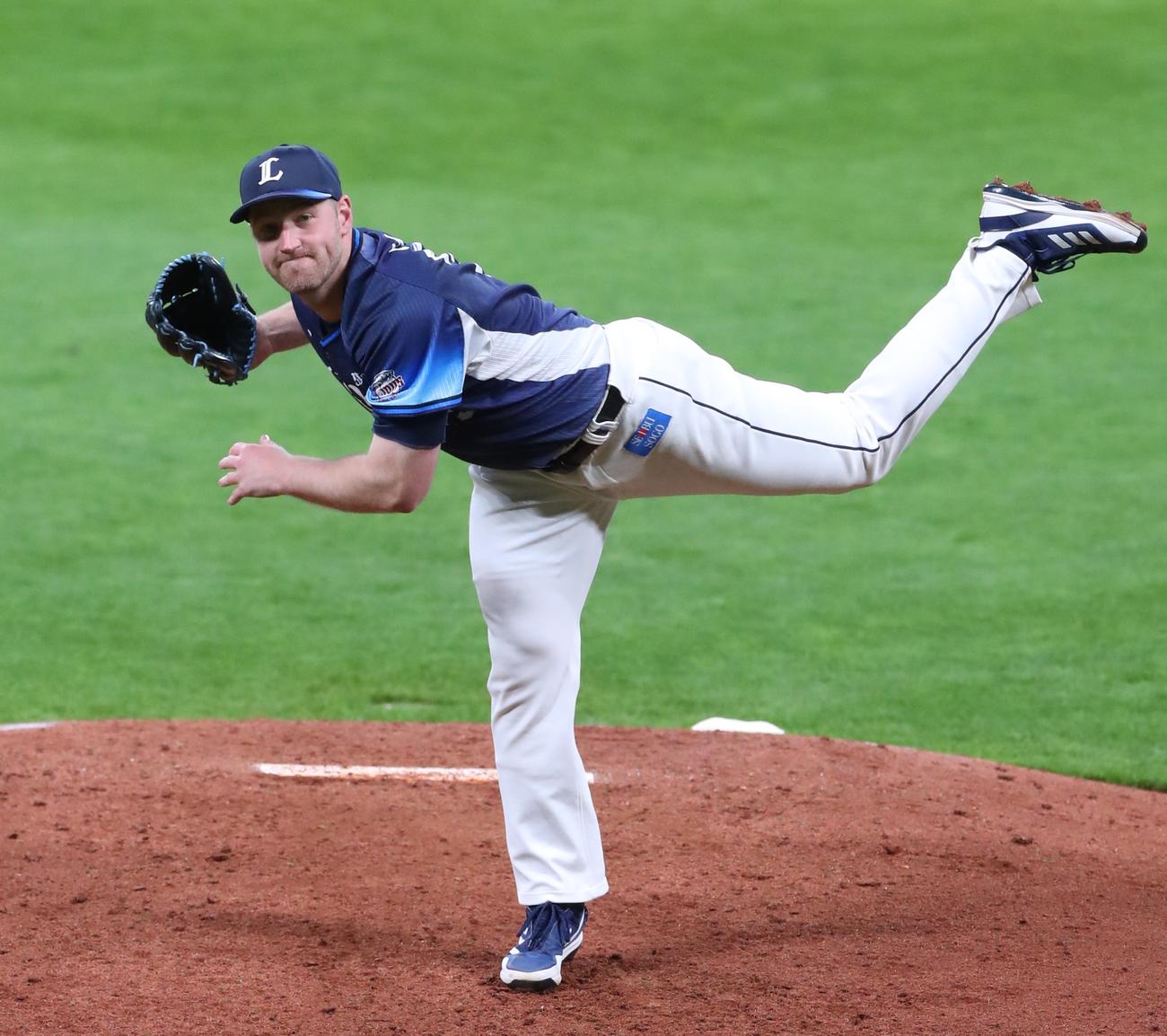 日本ハム対西武　6回まで無安打に抑えるエンス（撮影・黒川智章）