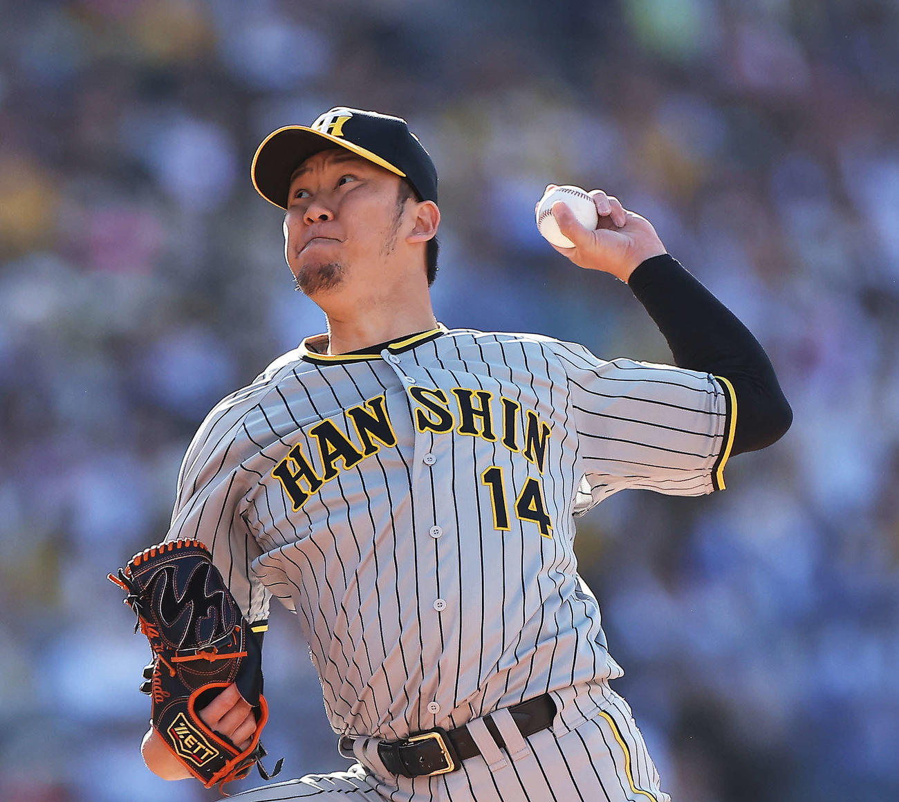 DeNA対阪神　8回裏、阪神2番手で登板する岩貞（撮影・河田真司）