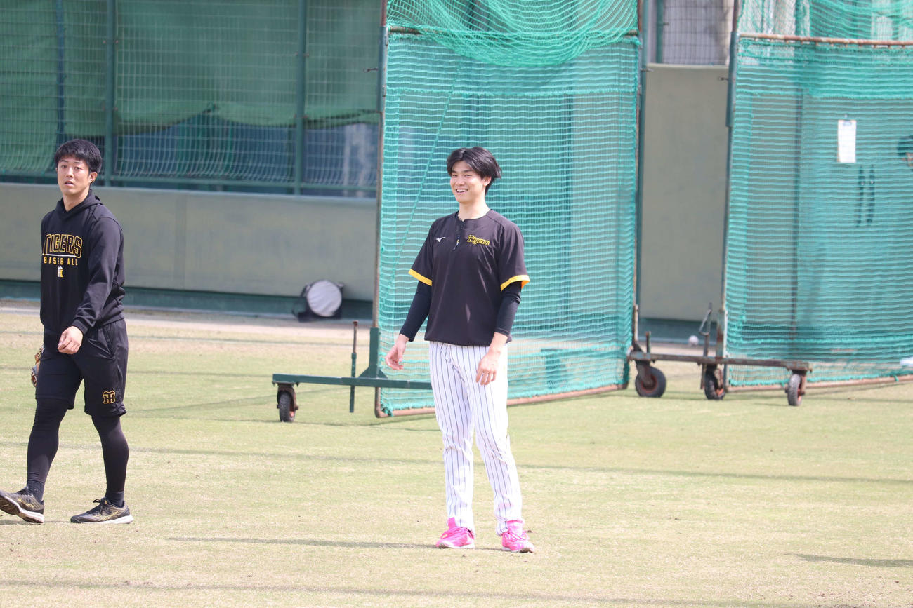 ノースローで調整した阪神湯浅京己投手