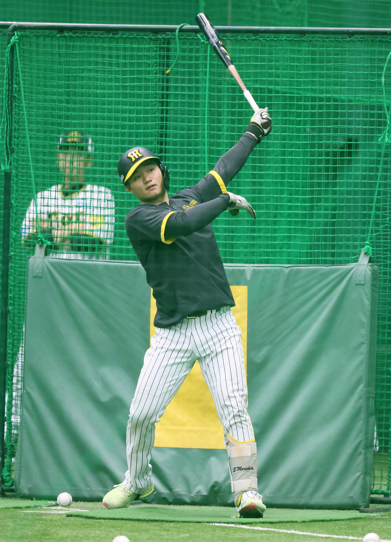 阪神対ヤクルト　打撃練習する森下（2023年4月7日撮影）
