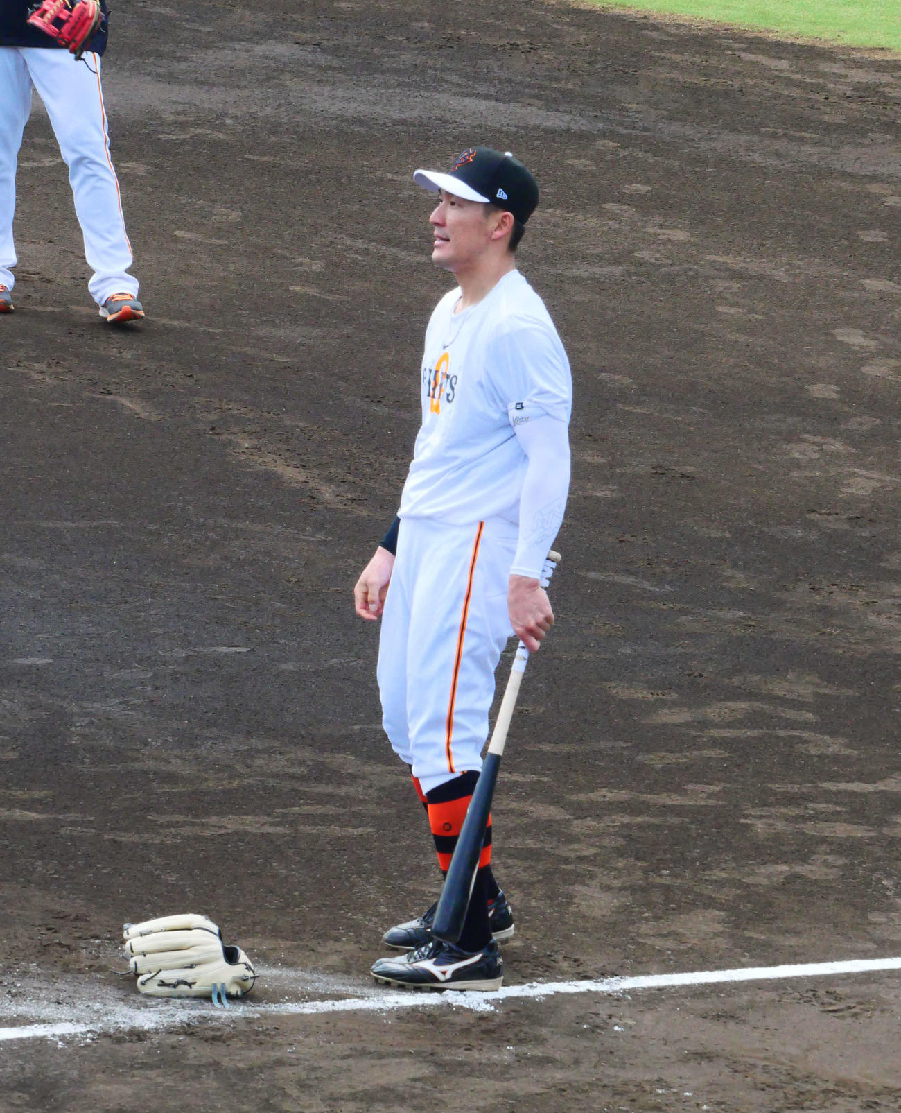 トス打撃をする巨人梶谷（撮影・上田悠太）