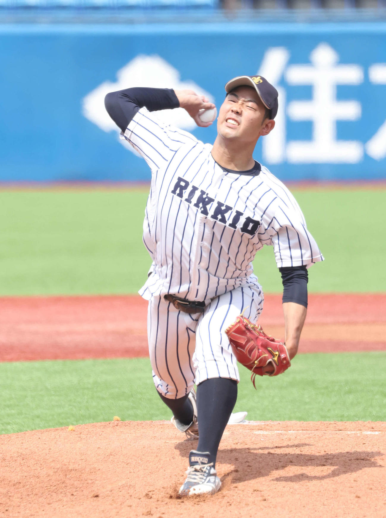 法大対立大　力投する立大先発池田（撮影・丹羽敏通）