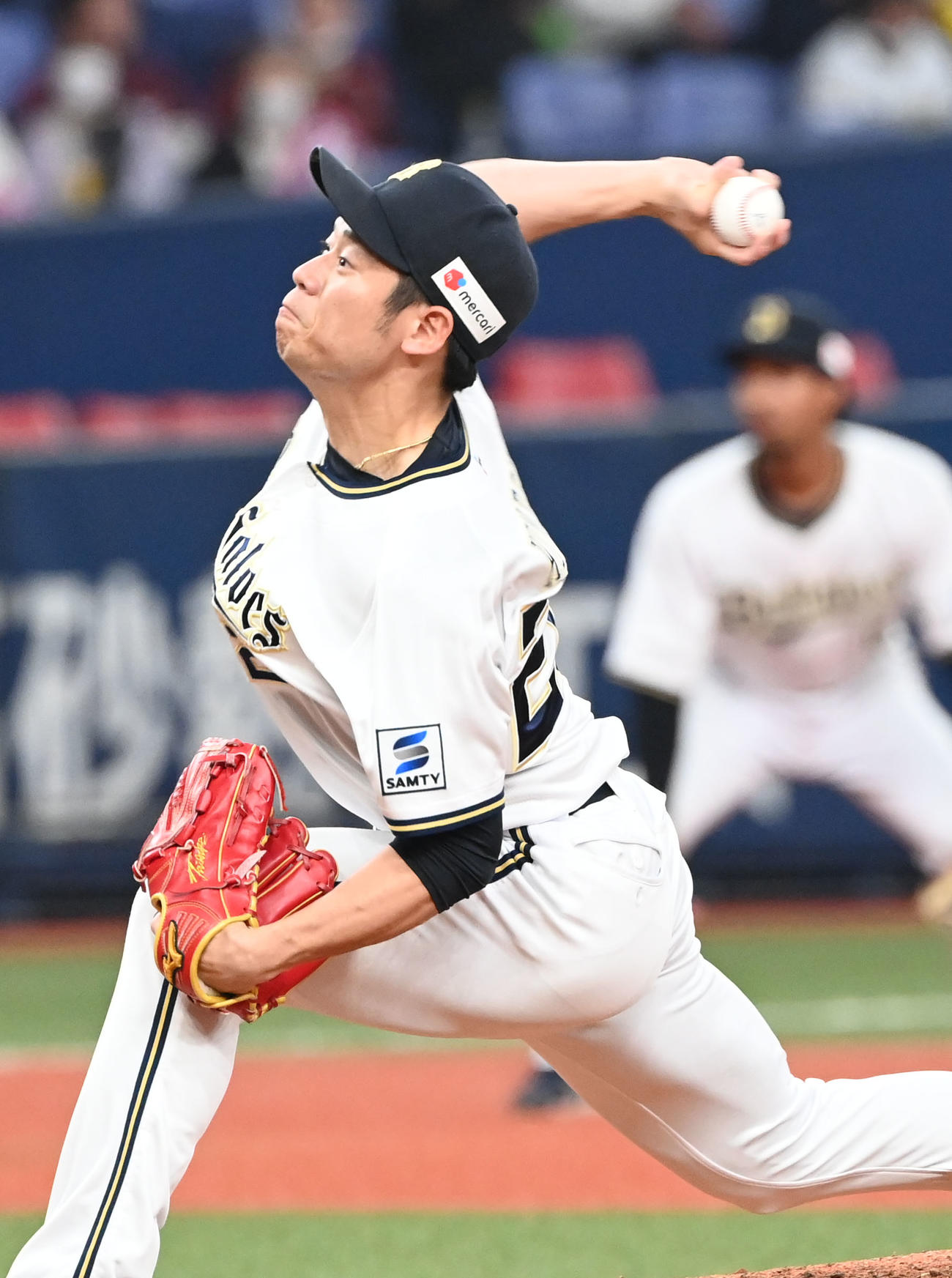 オリックス対楽天　9回に登板するオリックス近藤（撮影・和賀正仁）
