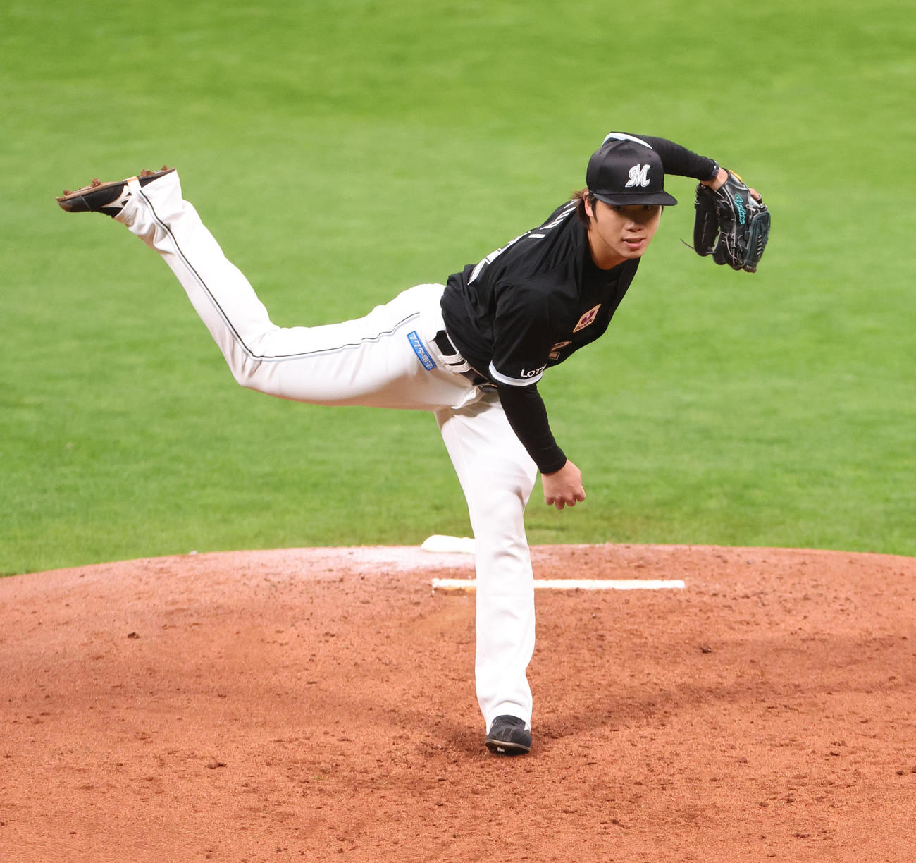 日本ハム対ロッテ　ロッテ先発の森（撮影・佐藤翔太）