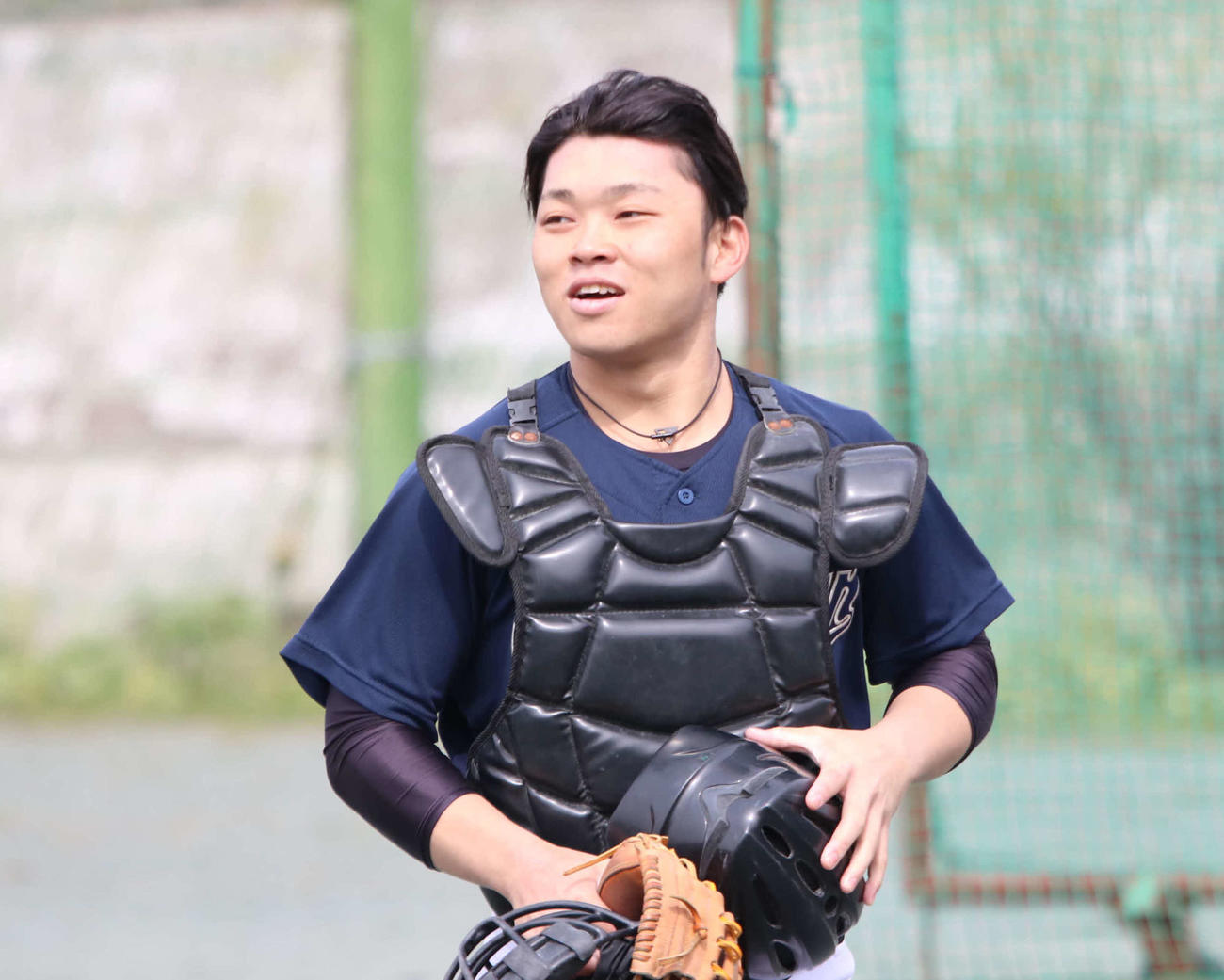 チームの中心として期待される室蘭工大・大野捕手（撮影・山崎純一）