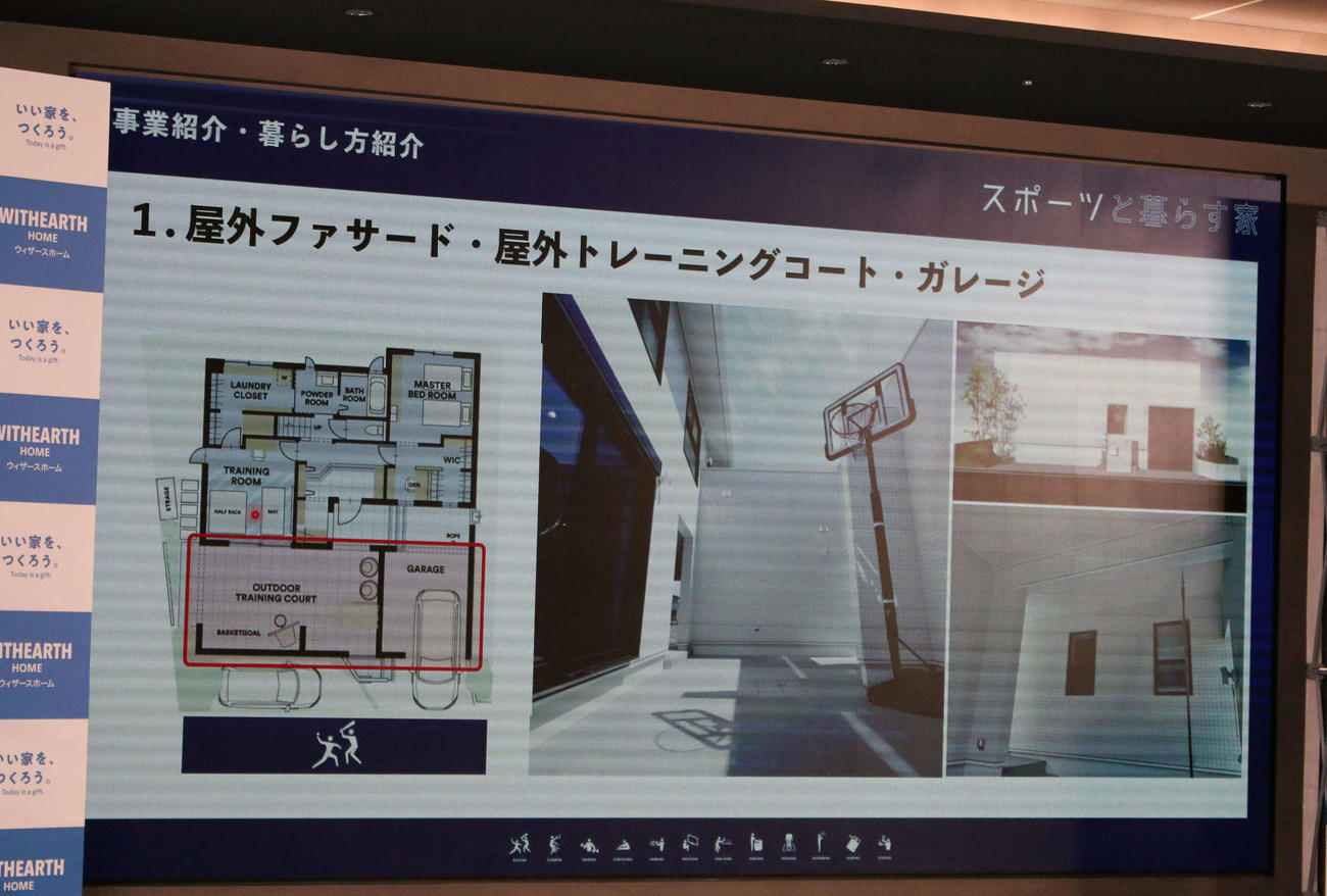 斎藤佑樹氏とウィザースホームが共同開発した新商品「スポーツと暮らす家」（撮影・木下大輔）