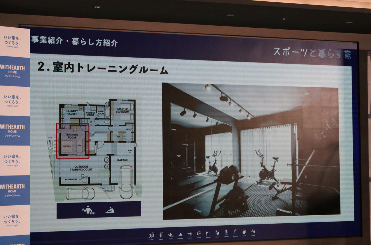 斎藤佑樹氏とウィザースホームが共同開発した新商品「スポーツと暮らす家」（撮影・木下大輔）