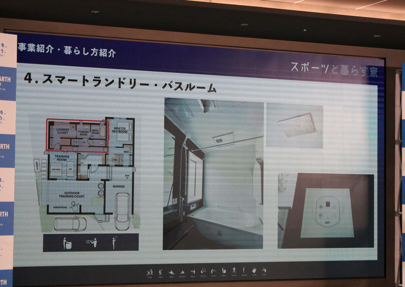 斎藤佑樹氏とウィザースホームが共同開発した新商品「スポーツと暮らす家」（撮影・木下大輔）