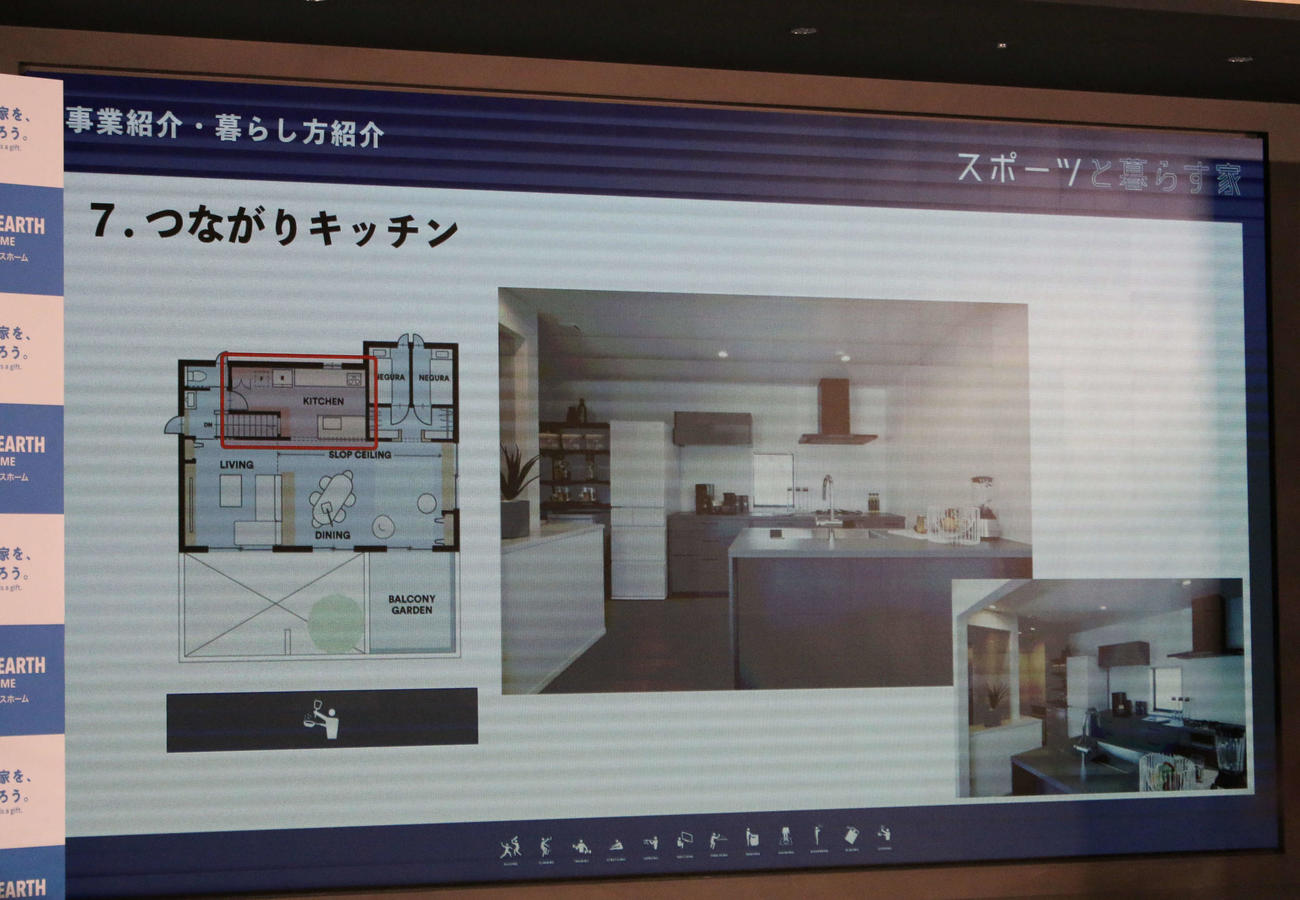 斎藤佑樹氏とウィザースホームが共同開発した新商品「スポーツと暮らす家」（撮影・木下大輔）