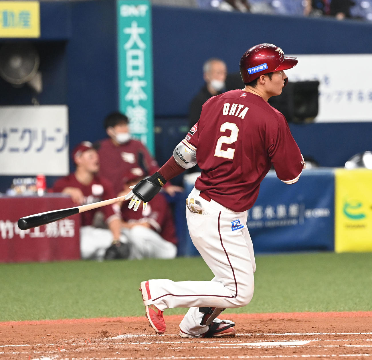 オリックス対楽天　3回表楽天1死、左越え本塁打を放つ太田（撮影・和賀正仁）