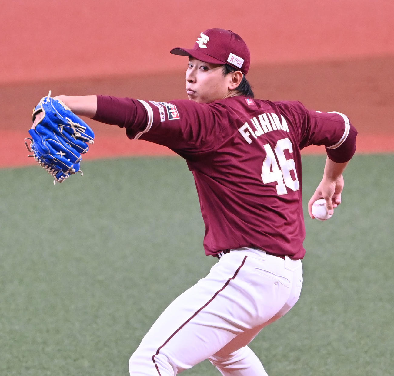 オリックス対楽天　先発する楽天藤平（撮影・和賀正仁）