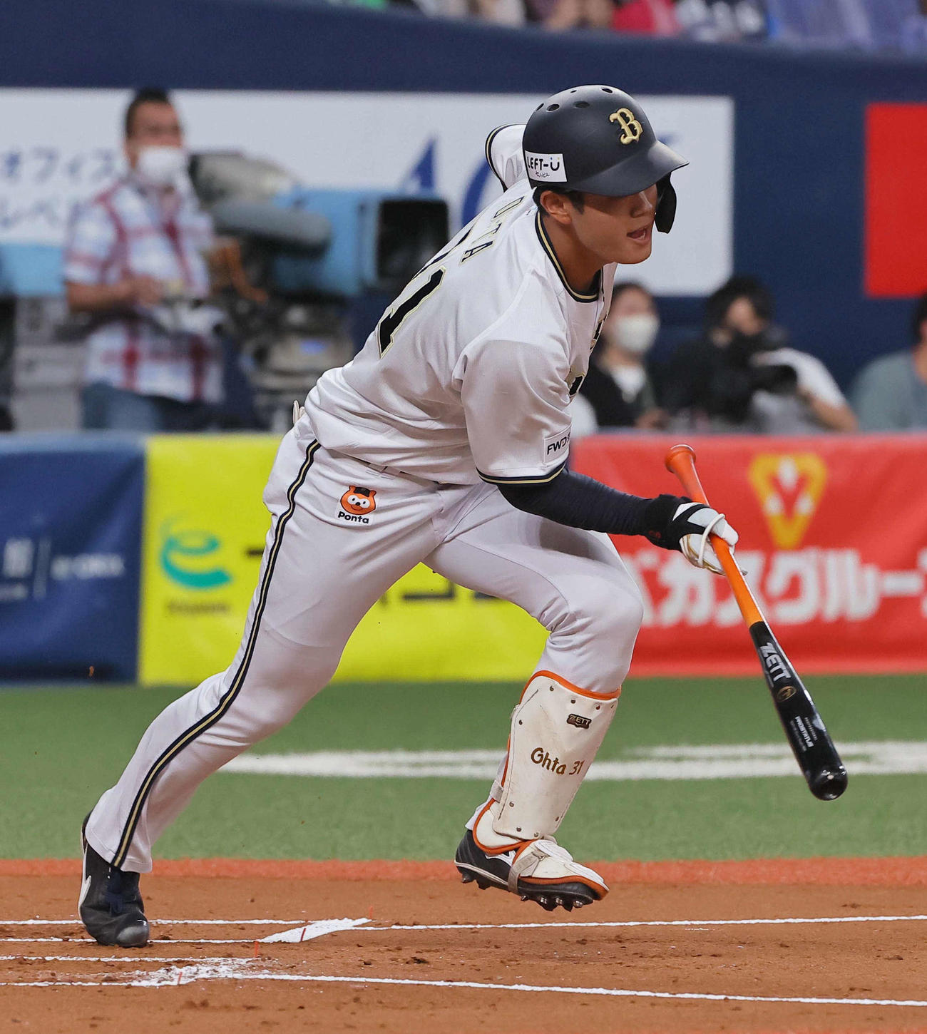 オリックス対西武　1回裏オリックス無死、太田は右前打を放つ（撮影・上田博志）