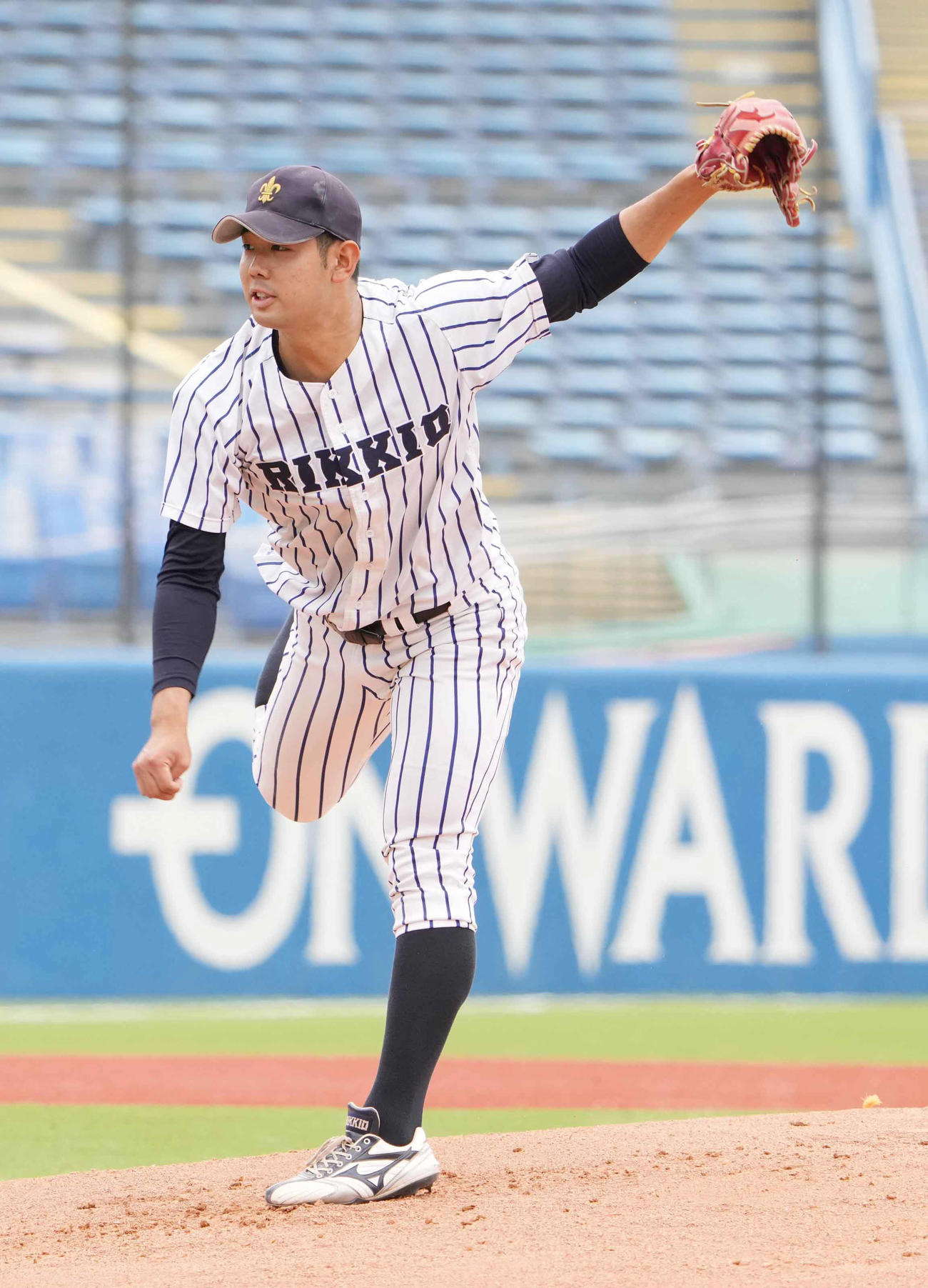 立大対早大　立大先発の池田（撮影・小沢裕）