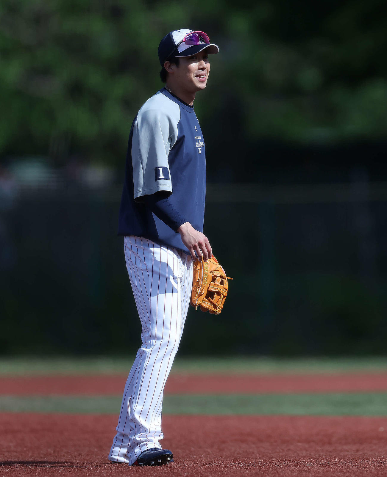 ヤクルト対巨人　試合前、練習に臨むヤクルト山田（撮影・河田真司）