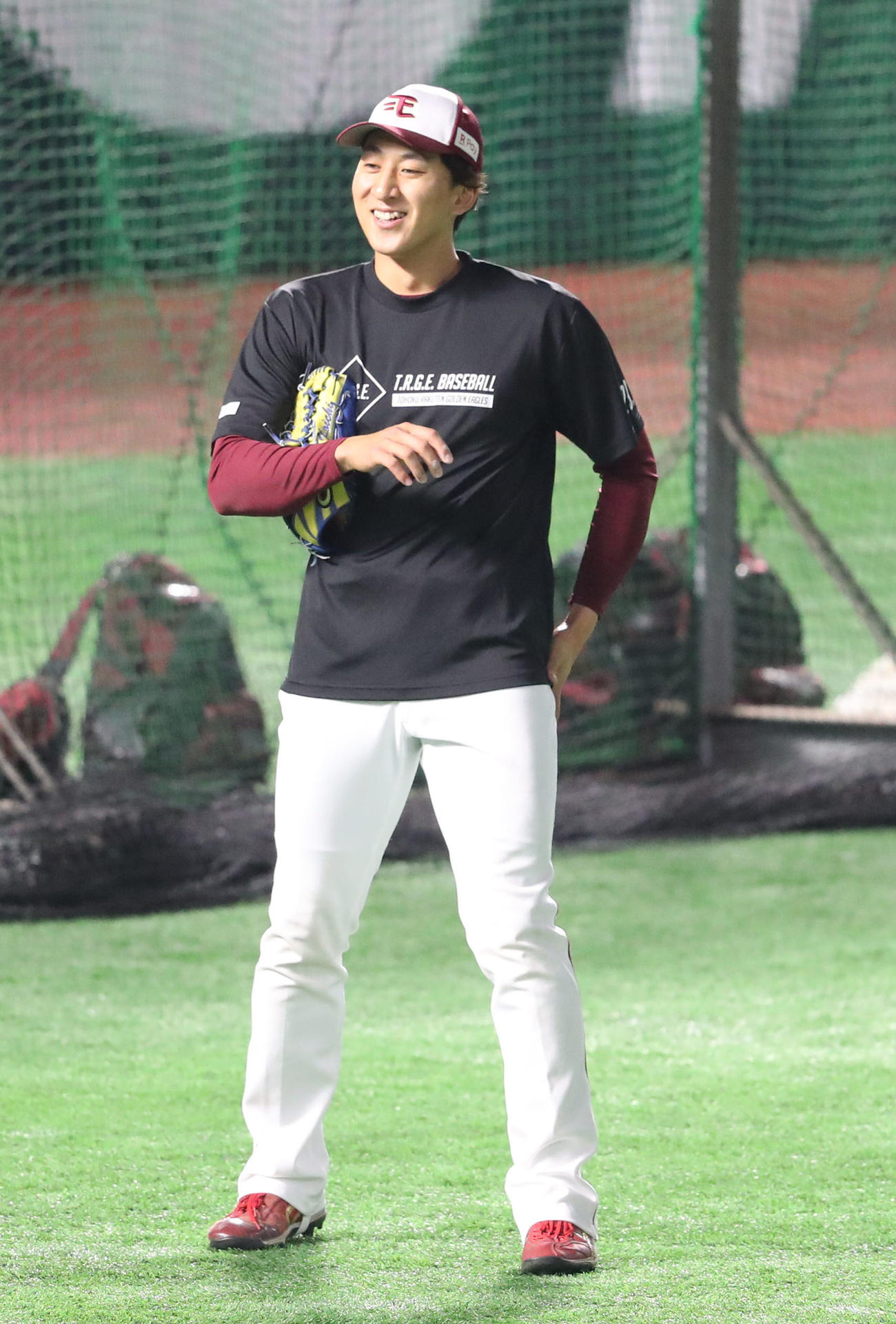 この日1軍に合流した高田孝（撮影・梅根麻紀）