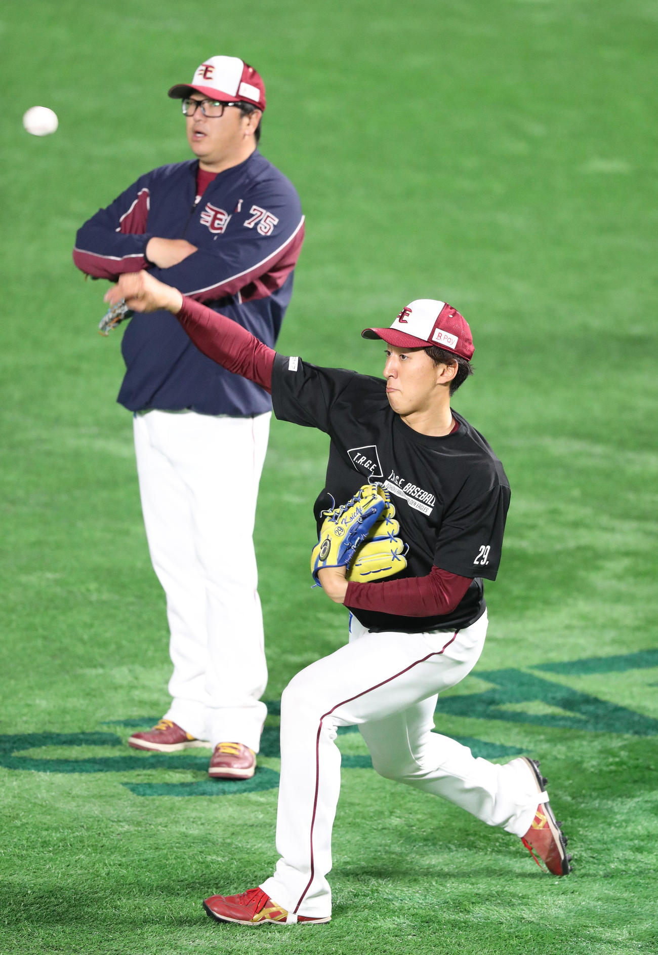 この日1軍に合流した高田孝（撮影・梅根麻紀）