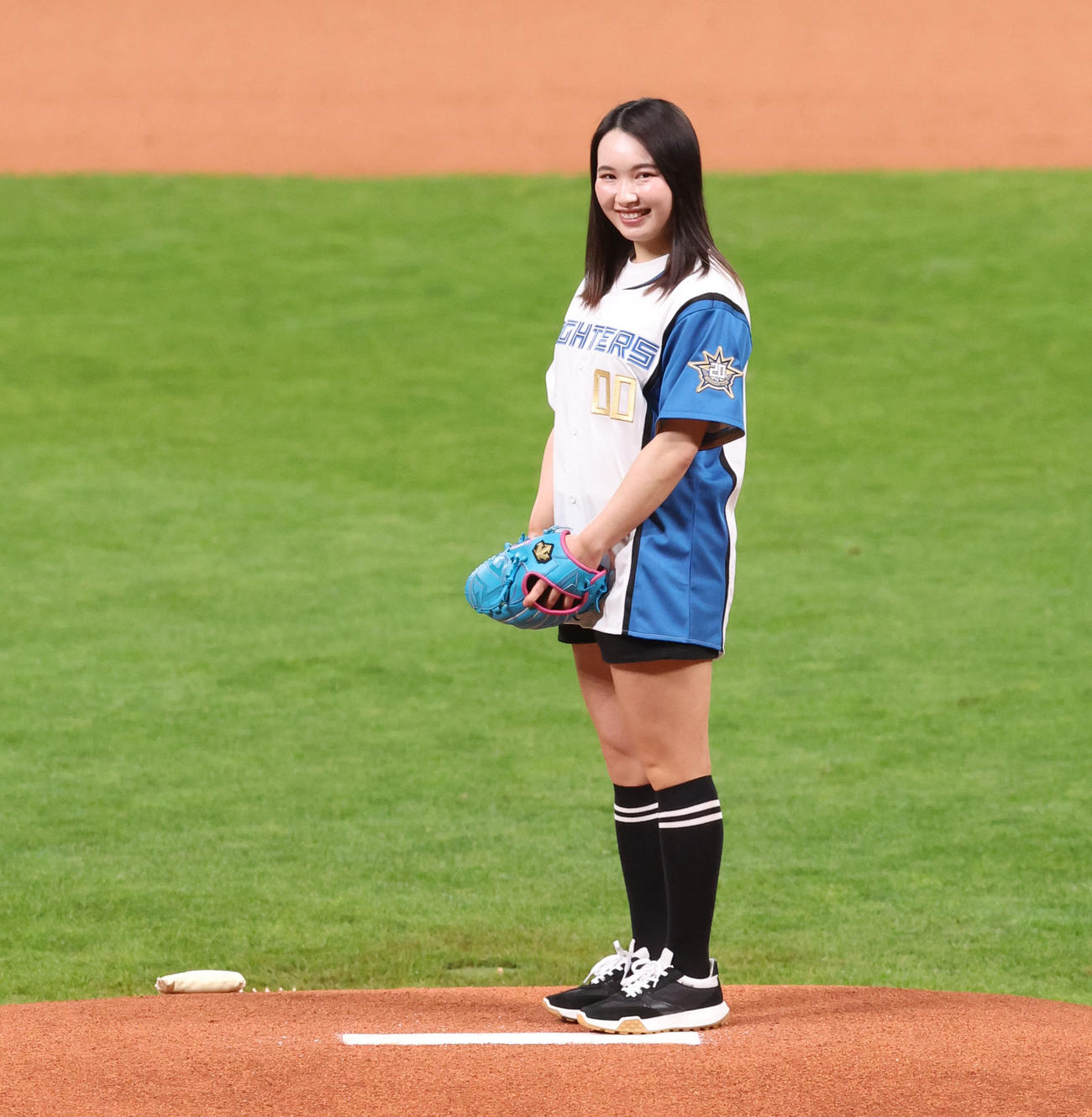 日本ハム対オリックス　マウンドに立つ小祝さくら（撮影・佐藤翔太）