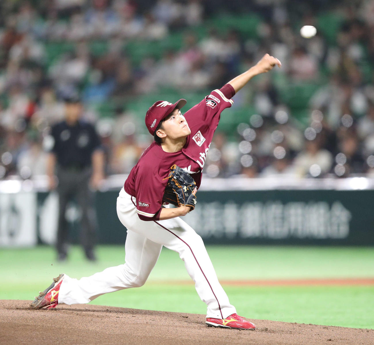 ソフトバンク対楽天　楽天先発の早川（撮影・梅根麻紀）