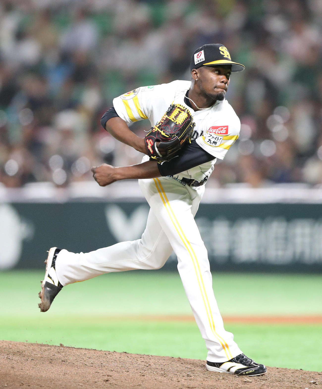 ソフトバンク対楽天　8回に登板したモイネロ（撮影・梅根麻紀）