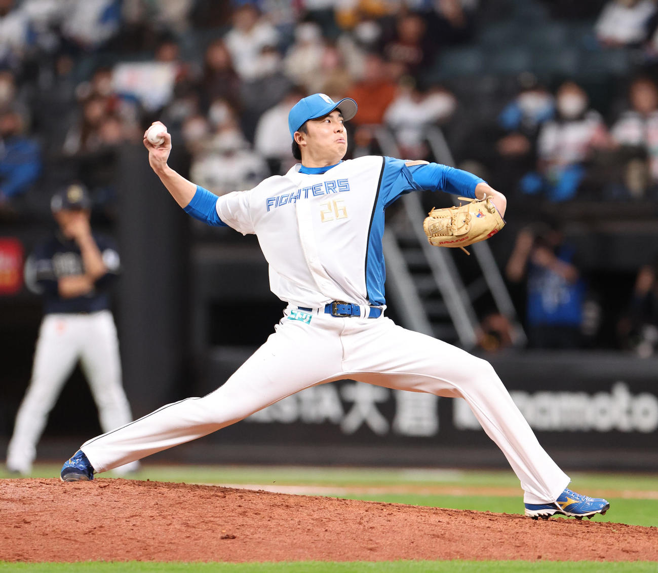 日本ハム対オリックス　日本ハム5番手の田中正（撮影・佐藤翔太）