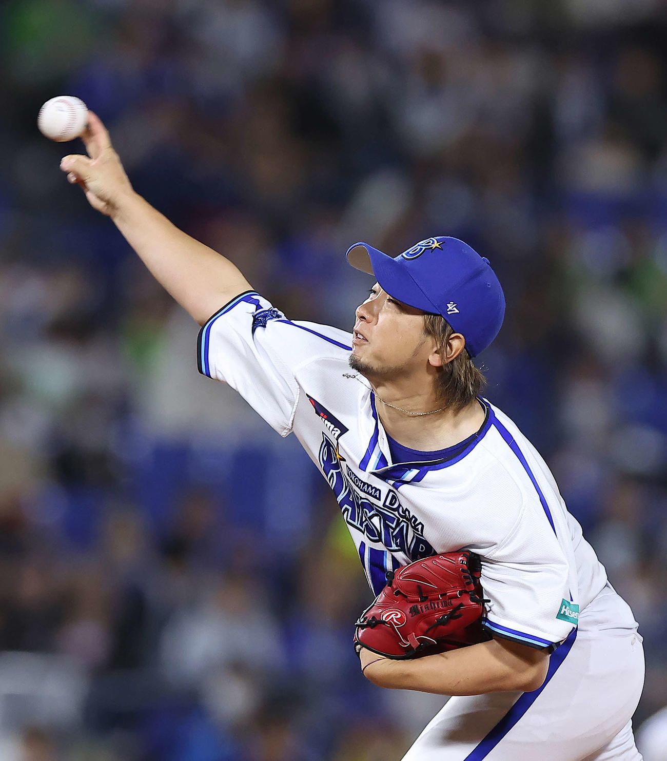 DeNA対ヤクルト　7回表、DeNA2番手で登板する三嶋（撮影・河田真司）