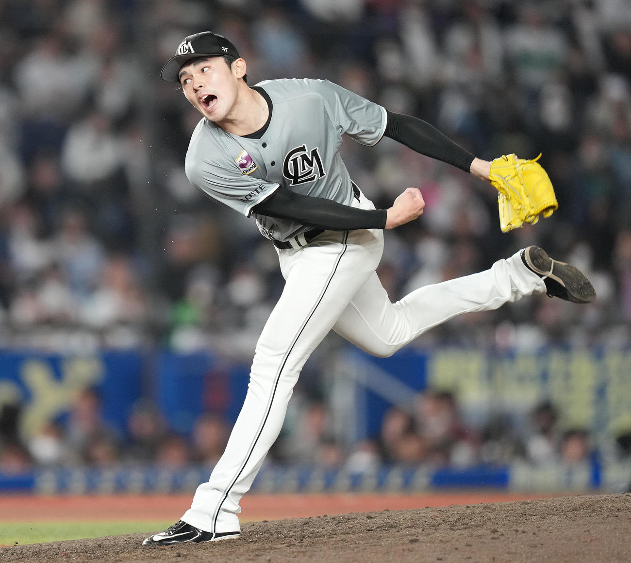 ロッテ佐々木朗希（2023年4月21日撮影）