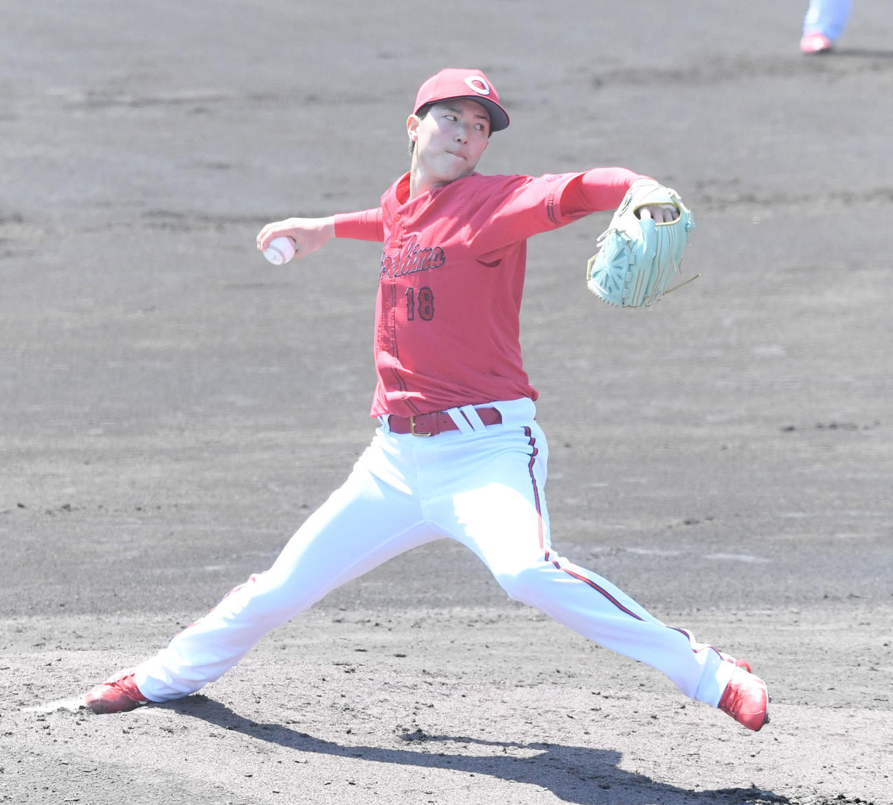 阪神対広島　広島先発の森下（撮影・滝沢美穂子）