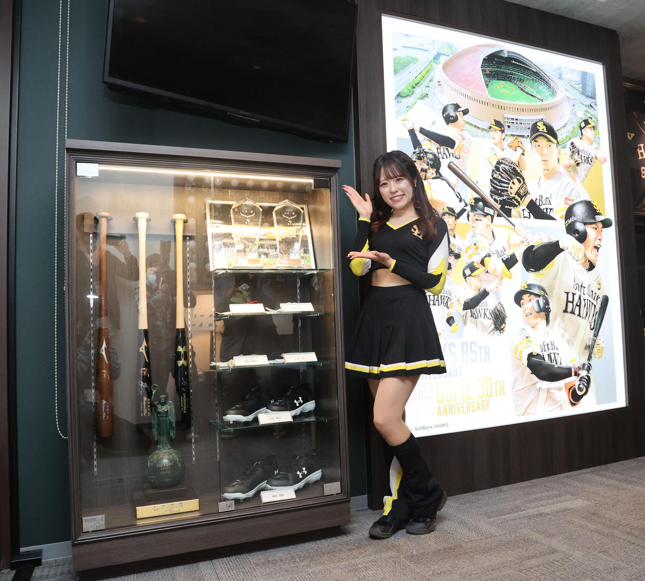 5月2日にオープンするスーパーボックス「ホークスヒストリールーム」（撮影・梅根麻紀）