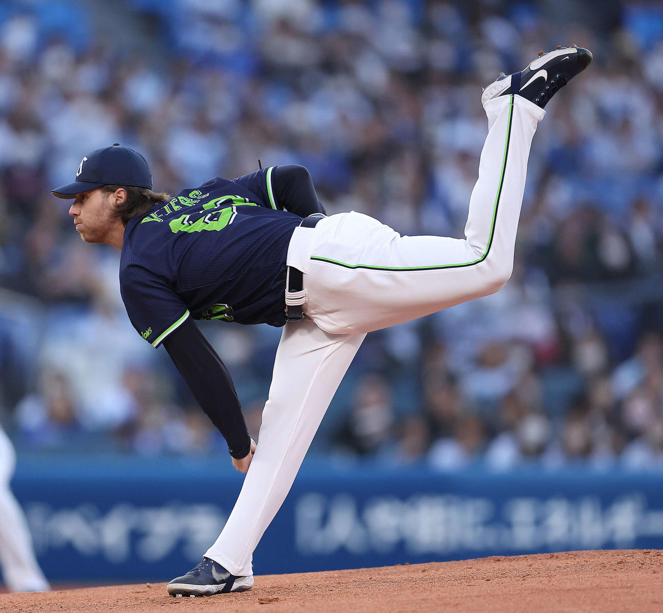 DeNA対ヤクルト　ヤクルト先発のピーターズ（撮影・河田真司）