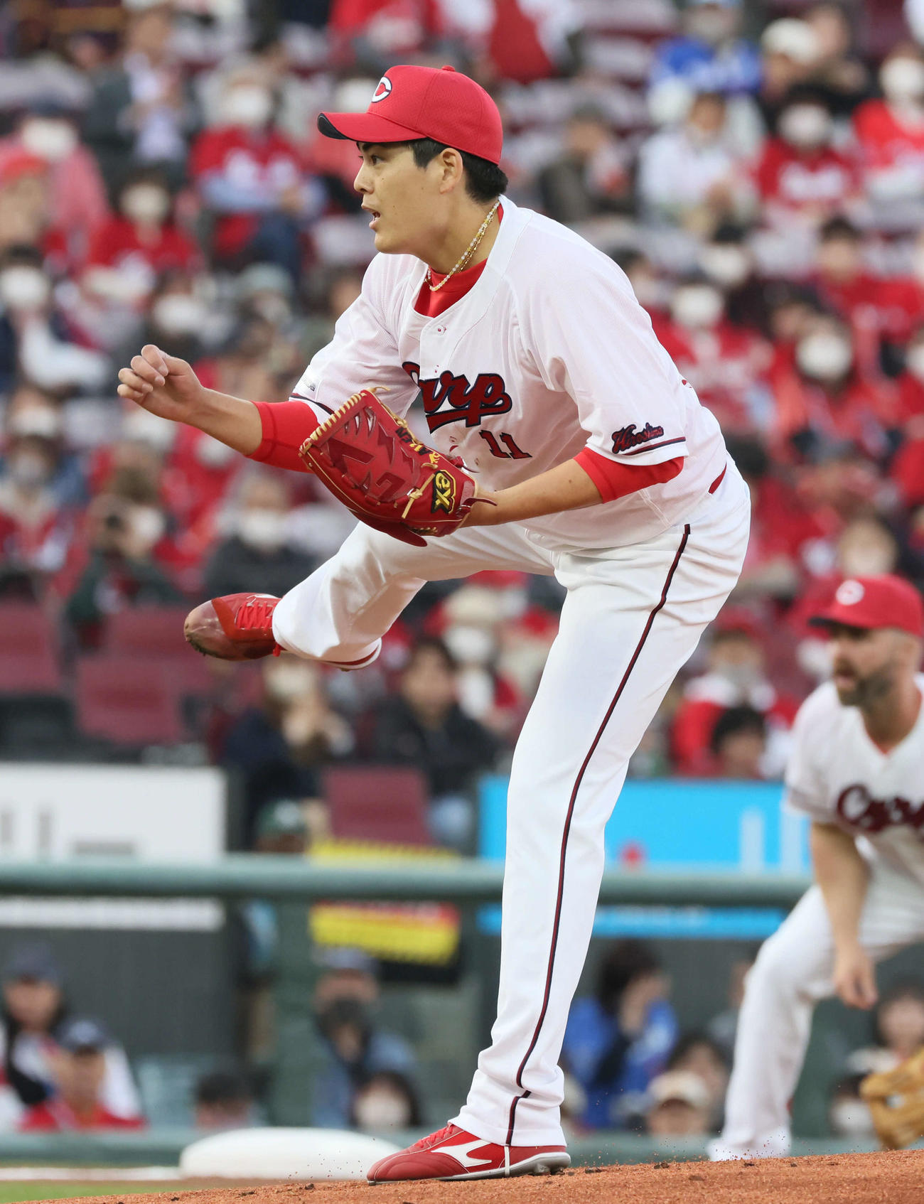 広島対中日　広島先発の九里（撮影・加藤孝規）