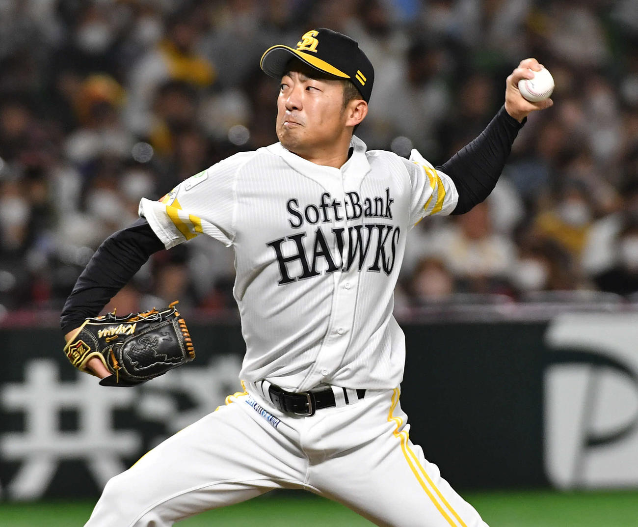 ソフトバンク嘉弥真新也（2023年4月1日撮影）