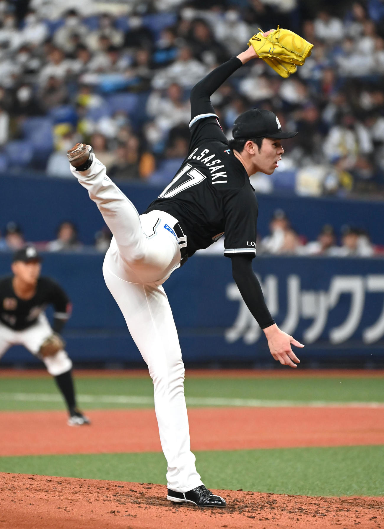 オリックス対楽天　ロッテ先発の佐々木朗（撮影・石井愛子）