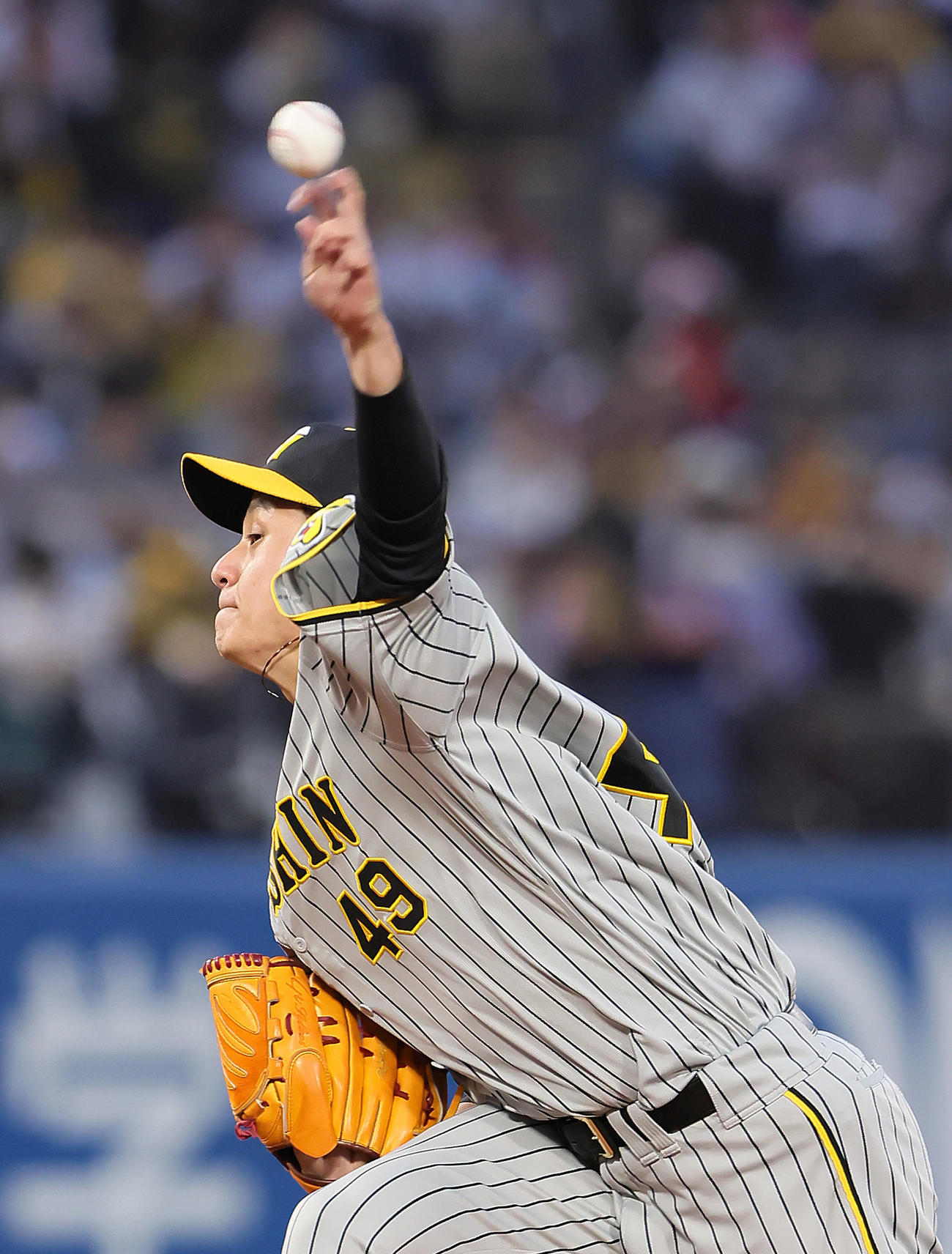 ヤクルト対阪神　阪神先発の大竹（撮影・足立雅史）