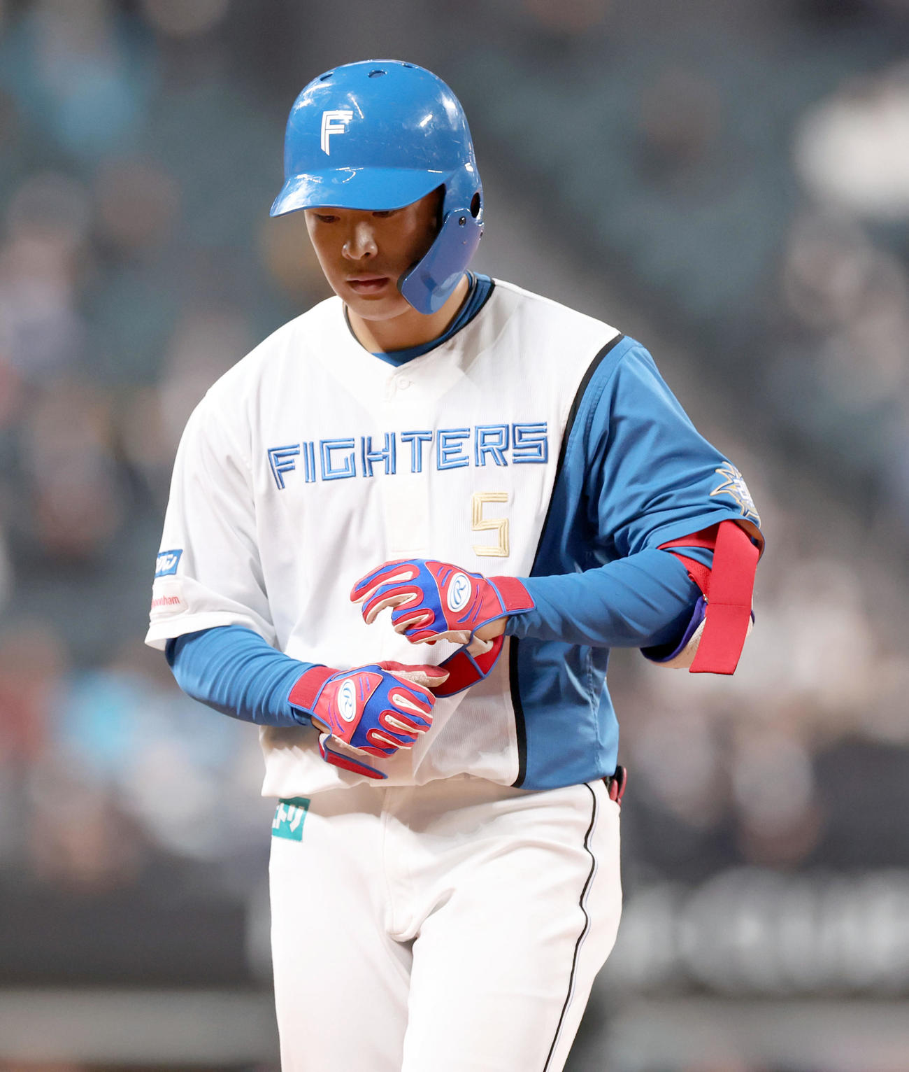 日本ハム対ソフトバンク　5回裏日本ハム2死満塁、野村は二飛に終わる（撮影・佐藤翔太）