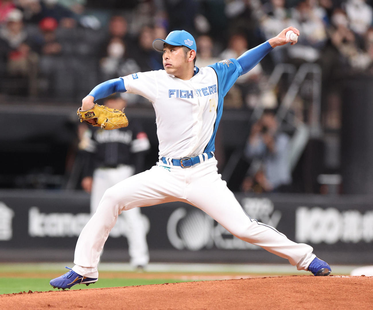 日本ハム対ソフトバンク　日本ハム先発の加藤（撮影・佐藤翔太）