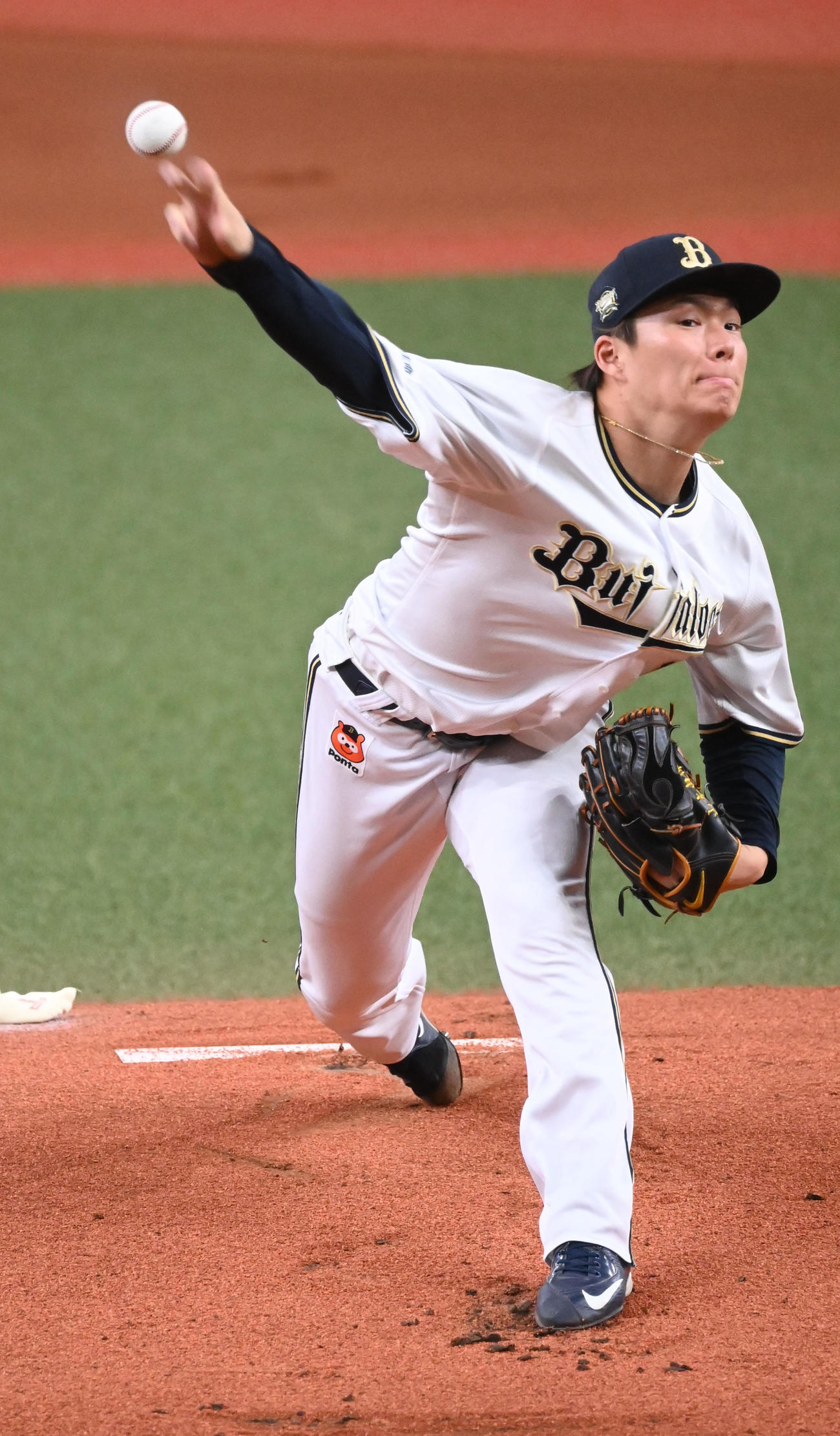 オリックス対ロッテ　力投するオリックス山本（撮影・和賀正仁）