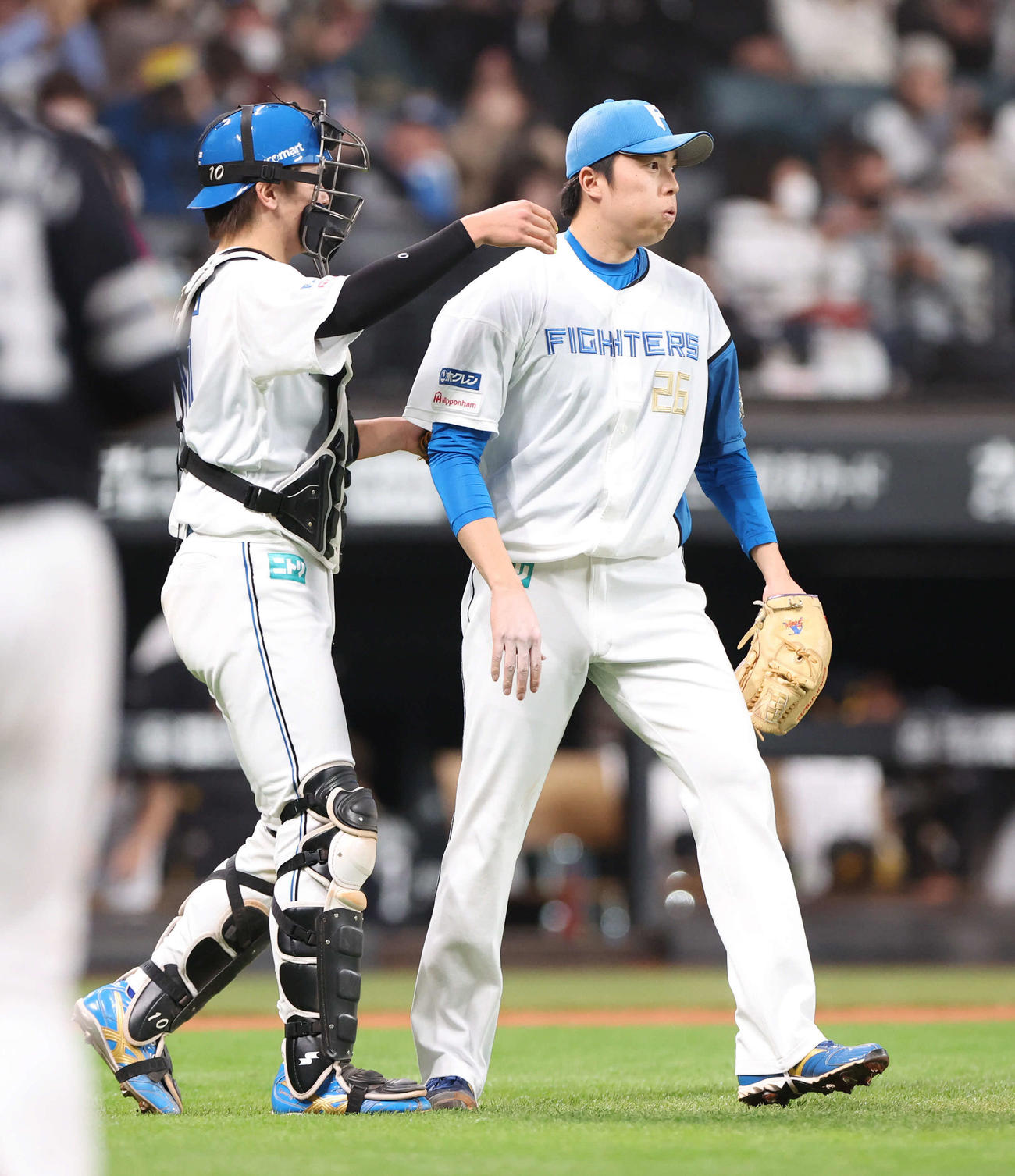 日本ハム対ソフトバンク　9回表を無失点に抑える田中正（撮影・佐藤翔太）