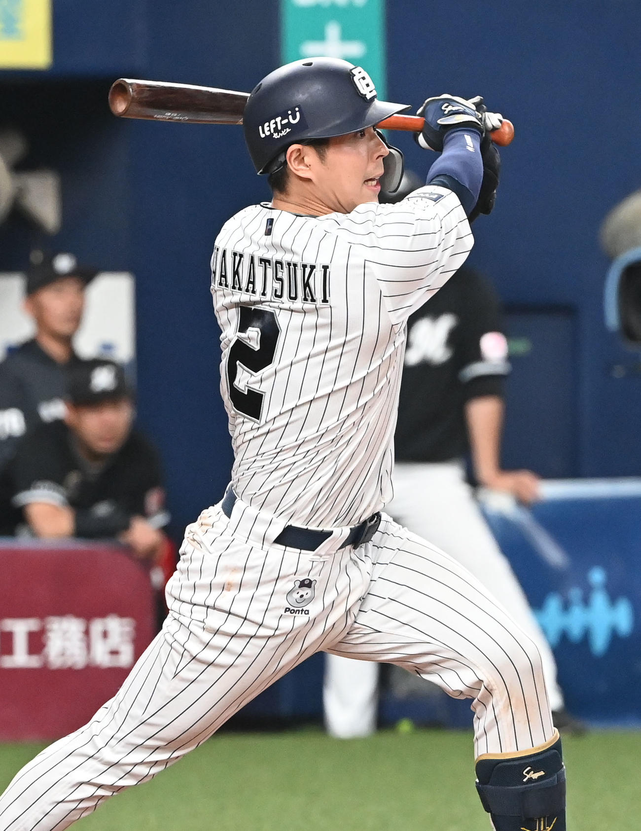 オリックス対ロッテ　11回裏オリックス2死一、二塁、右越えにサヨナラ打を放つ若月（撮影・和賀正仁）