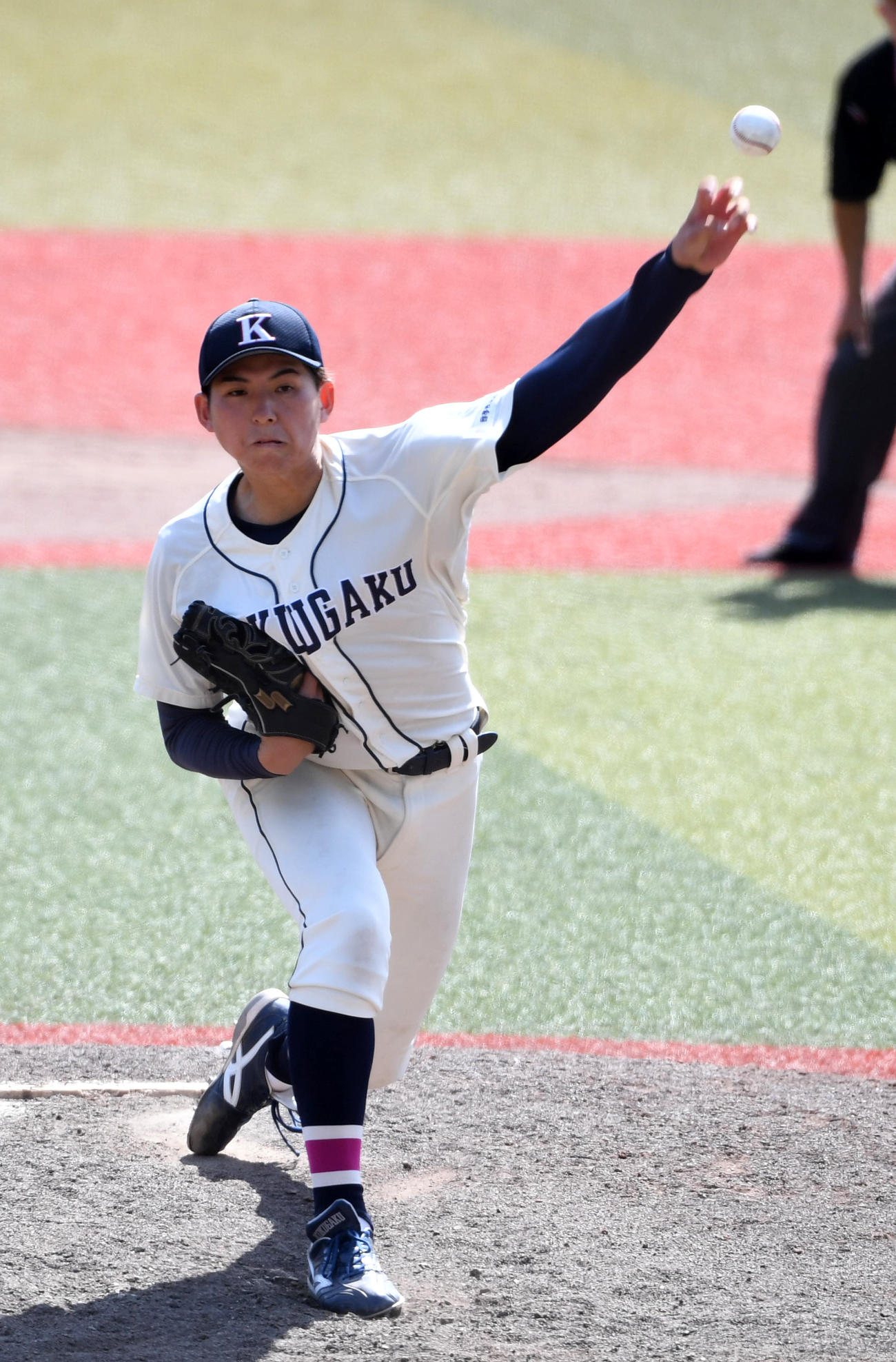 駒大対国学院大　5安打完封勝利を挙げた国学院大・武内（撮影・柴田隆二）