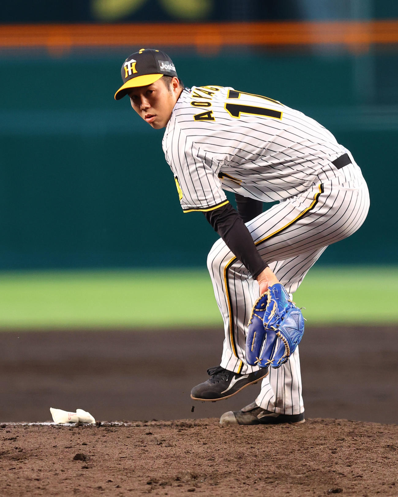 阪神対中日　中日戦に先発した阪神青柳（撮影・藤尾明華）